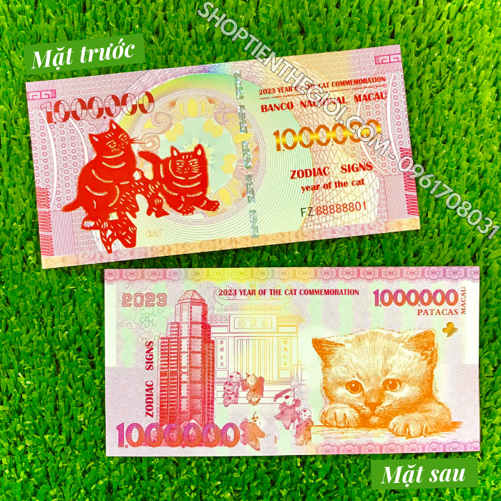 Tiền Lì Xì 1 Triệu Dola Macao Hình Con Mèo - SP005941